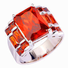 Lingmei red Garnet handmade Fashion Silver  Plated Ring Size 7 8 9 10 Jewelry unisex wholesale 2024 - buy cheap