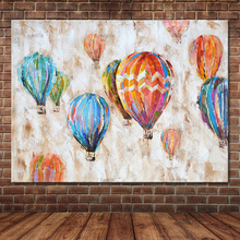 100% Handmade Hot Air Balloon Oil Painting On Canvas Home Decor Modern Canvas Art Colorful Picture For Living Room As Kids gift 2024 - buy cheap