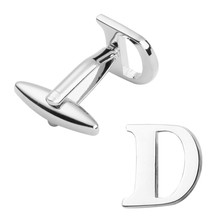 Free delivery, high quality copper material cuff links, brand new fashionable silvery D letter cuff links, men's wedding gifts. 2024 - buy cheap