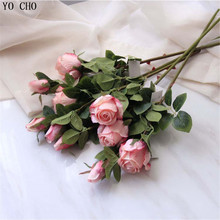 YO CHO de flores artificiales, accesorios de decoración para el hogar, rosas de seda de 2 cabezas, boda, peonía 2024 - compra barato
