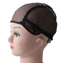 Mesh Black Lace Wig Caps For Making Net Wigs Elastic Wig Cap Crochet Weaving Caps Hairnets With Adjustable Straps Back Free Size 2024 - buy cheap
