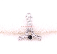 New Arrival New listing  50pcs  zinc studded with sparkling crystals Hockey Sticks and Puck Crystal Pendant 2024 - buy cheap