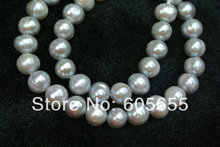 8~9mm Silvery Grey Pearl Beads for DIY Jewelry Pearl Necklace Making 5 strands / Lot Free Shipping 2024 - buy cheap