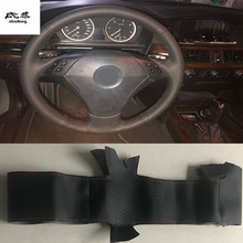 Sew-on Microfiber leather car steering wheel cover Car accessories for BMW 530 523 525 520 535 545i E60 2024 - compre barato