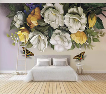 European nostalgia retro rose butterfly background wall decoration painting 2024 - buy cheap