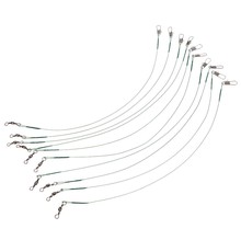 10 Pcs Pesca Linha Leash Líderes Fio De Pesca Traço Lures Líder Steel Wire Spinner Com Giro para a pesca Da Carpa Pesca acessório 2024 - compre barato