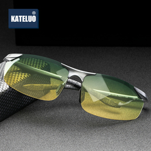 KATELUO 2020 Fashion Anti Glare Day Night Driving Glasses for Men Rimless Car Glasses Men's Polarized Sunglasses 8179 2024 - buy cheap