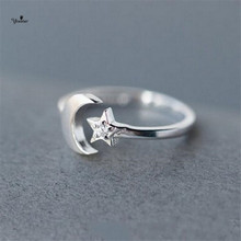 yiustar New Fashion   Moon Star CZ Rhinestones Adjustable Rings For Women Wedding gift  SYJZ074 2024 - купить недорого