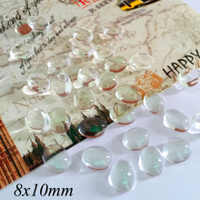 ZEROUP 100pcs/lot 8x10mm Handmade Clear Glass Cabochon Domed Oval Jewelry Accessories 2024 - buy cheap