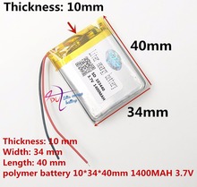 Bateria polímero de lítio 3.7 v 103440, melhor marca, frete grátis, 1400 mah, viagem, dados, gravador, led, caixa de som 2024 - compre barato