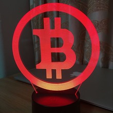 Lámpara de Bitcoin 3D Simple para dormitorio, luz LED de noche con 7 colores cambiantes, juguete de ilusión, Sensor táctil USB, lámpara de escritorio, envío 2024 - compra barato