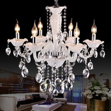 Lámpara de araña de cristal k9 para sala de estar y dormitorio, candelabro moderno de iluminación de cristal blanco, 6 uds. 2024 - compra barato