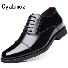 Cyabmoz genuino cuero altura aumento 7 cm ascensor Oxfords zapatos aumentar más alto de manera invisible vestido partido boda zapatos masculinos 2024 - compra barato