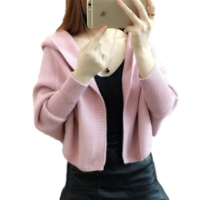 2020 Women Autumn Winter Hot Selling Hooded Sweater Cardigan Female Batwing Sweater Coat Short Paragraph Thick Knit Cardigan O38 2024 - buy cheap