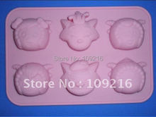Green Good Quality 100% Food Grade Silicone Cake Mold/Chocolate Mold/Muffin Cupcake  Pan  Pleasant Goat and Big Big Wolf Mold 2024 - buy cheap