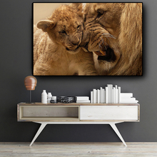 Tela de pintura escandinavo para sala de estar, leão e tigre, animal selvagem, paisagem, pôsteres impressos, quadros 2024 - compre barato