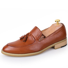 Zapatos mocasines de cuero para hombre, mocasines de alta calidad, estilo Vintage, con borlas 2024 - compra barato