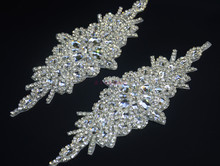 2colors 24.5*9cm 100% Handmade Iron On Sewing High Quality Crystal Bridal Sash and Belts Rhinestone Applique Wedding 2024 - buy cheap