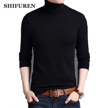 SHIFUREN 2018 New Winter Mens Sweaters Turtleneck Solid Color Knitwear High Quality Male Double Collar Knitted Pullovers Jersey 2024 - buy cheap