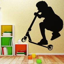 Non-toxic Vinyl PVC Scooter Kids wall sticker wall art paper for kids bedroom decoration home decor 2024 - buy cheap