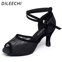 DILEECHI-zapatos de baile latino para mujer, Sandalias de tacón alto para danza de compañía, suela exterior blanda 2024 - compra barato