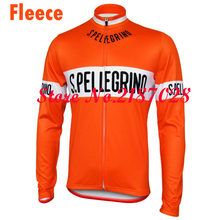 Retro Men Orange Long Sleeve Cycling Jersey Winter Fleece & Thin Bike Clothing Wear 2024 - buy cheap