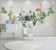 Пользовательские обои простые ручная роспись тропические растения и цветы фон Стена 2024 - купить недорого