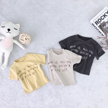 Children's T Shirt 2019 Summer New Baby Boys and Girls Letter Printed T Shirt Kids Boys Short Sleeve T Shirt Toddler Infant Tops 2024 - buy cheap