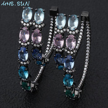 MHS.SUN South American style women colors zircon earrings luxury aaa cz stone crystal jewelry for female fashion party gift 2024 - buy cheap