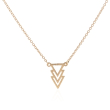 Shuangshuo colar vintage com pingente triângulo, gargantilha corrente longa geométrica feminina n077 2024 - compre barato