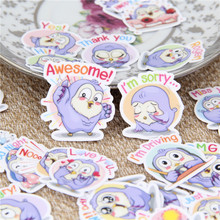 40 pcs Purple Penguin waterproof for phone car Label Decorative Stationery Stickers Scrapbooking DIY Diary Album toy Sticker 2024 - buy cheap