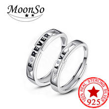 Однотонное кольцо из стерлингового серебра 925 пробы, обручальное кольцо из циркония для женщин, свадебные Круглые элегантные и изящные кольца для пар LR1530S 2024 - купить недорого