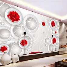 Beibehang-papel tapiz 3d para sala de estar, mural de rosas de gran rapidez, papel de pared, tamaño personalizado 2024 - compra barato