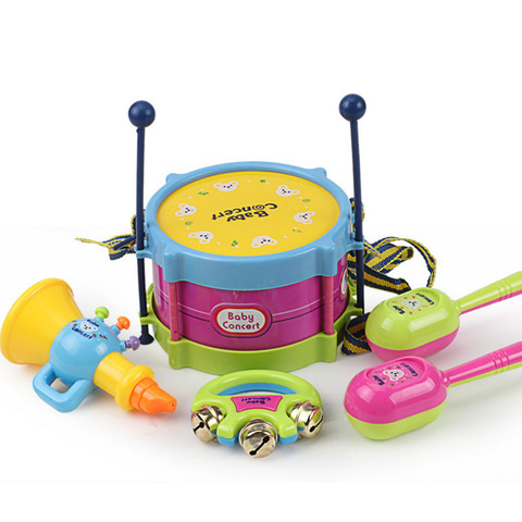 5 шт./компл. музыкальный инструмент Детские музыкальные игрушки барабан Музыкальные инструменты набор для игр детская игрушка 2022 - купить недорого