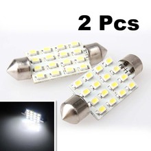 Lâmpadas led para domo, 2 peças, branco, 42mm, 16 led, smd, festão, lâmpada automotiva, f-best 2024 - compre barato