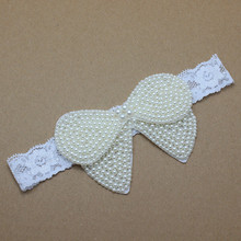 wholesale wedding Girl pearl bow headband  Princess lace flower headwear hair accessories 240pcs 2024 - buy cheap