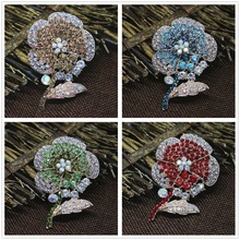 Delicate rose gold-color sunflower brooches high quality rhinestone crystal girls clothes unique pins jewelry  V 2024 - buy cheap