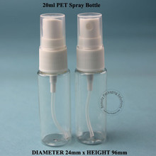 50pcs/lot 20ml D24*H96mm Plastic PET Perfume 2/3OZ Bottle Atomizing Spray Pot Makeup Tools Perfume Container White Spray 2024 - buy cheap