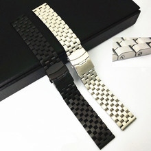 Correa de reloj de acero inoxidable para hombre, pulsera de alta calidad de 22MM, color plateado y negro, 1 Uds., WBT009 2024 - compra barato