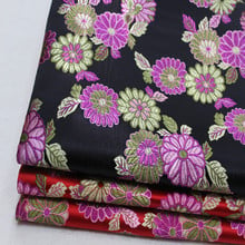 CF561  Red/Black Fabric Purple Florals Jacquard Brocade  Chinese Wedding Fabric Chinese Brides Dress Clothes Patchwork Fabric 2024 - buy cheap