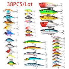 38 unids/set conjunto de señuelos de pesca mixta señuelo de pesca artificial Kit Wobblers Minnow Crankbait pesca cebo duro gran oferta YU046 2024 - compra barato