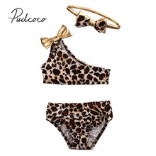 Conjunto de bikini con estampado de leopardo para niñas, traje de baño para bebés de 0 a 8 años, 3 piezas, 2019 2024 - compra barato