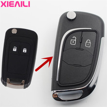 XIEAILI OEM 2-кнопочный модифицированный откидной складной чехол для дистанционного ключа чехол для Chevrolet Epica/Lova/Aveo/Cruze чехол для ключа S497 2024 - купить недорого