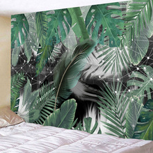 Tapestry Tropical Leaf  Wall Hanging Green Leaf Tapestries For Home Deco War Art For Bedroom Living Room 2024 - buy cheap