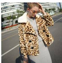 s/9xl Women Faux Fox Fur Jacket Leopard Short  Lapel Collar Winter Autumn Female Fur Jackets Casaco De Pele Faux Fur Coat C35 2024 - buy cheap