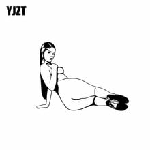 YJZT 15,6*11,4 см виниловые переводные картинки с изображением девушек и девушек, Стильные черные/серебряные Стикеры для автомобиля, высокое качество 2024 - купить недорого