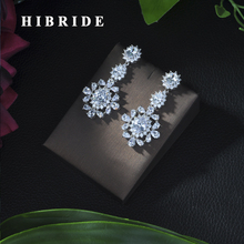 HIBRIDE-pendientes largos de cristal de circonia cúbica para mujer, diseño de lujo, con piedras de circonita, E-247 de ajuste 2024 - compra barato