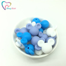 Teeny Teeth 9 PCS Mickey Loose Silicone Beads BPA Free Silicone Pendant DIY Animal Teething Beads For Food Grade Necklace Toys 2024 - buy cheap