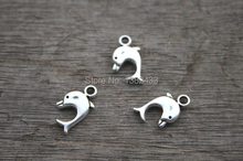 25pcs--Dolphin Charms ,Antique Tibetan Silver 3D Lovely Dolphins Whale Charms Pendants 17x11mm 2024 - buy cheap