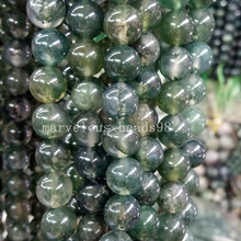 Free Shipping Beautiful jewelry  8mm Natural Moss Carnelian Round Ball Art Loose Beads 15.5" G6960 2024 - buy cheap